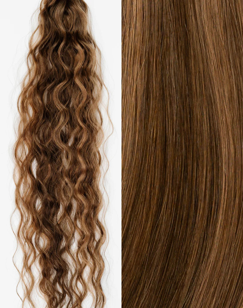 Tape-In Pro Curly Dark Chestnut/Medium Ash #6/10