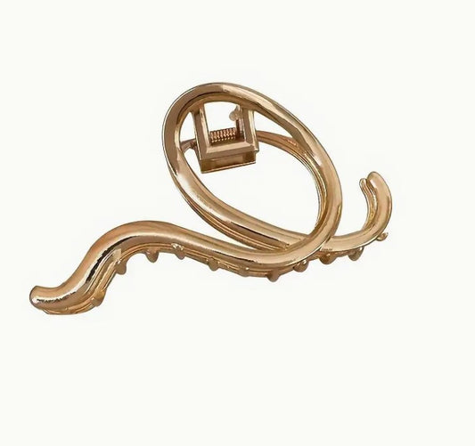 Wavy Gold Claw Clip