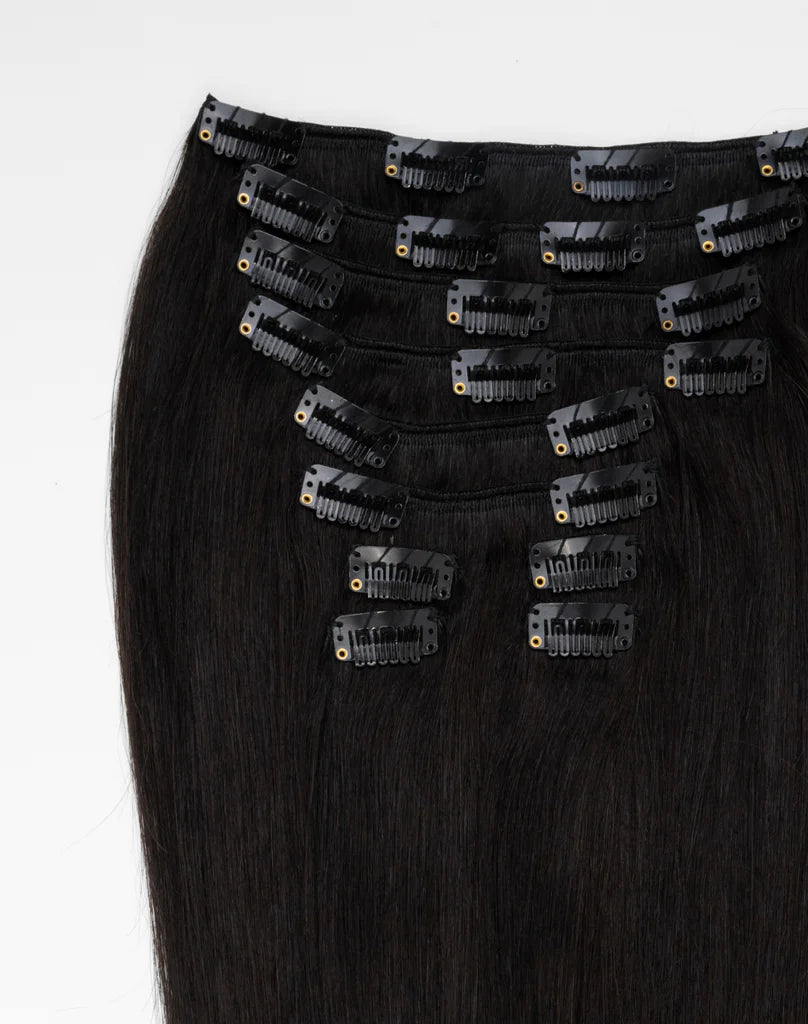 Premium Clip-In Straight Jet Black/Darkest Brown 1B