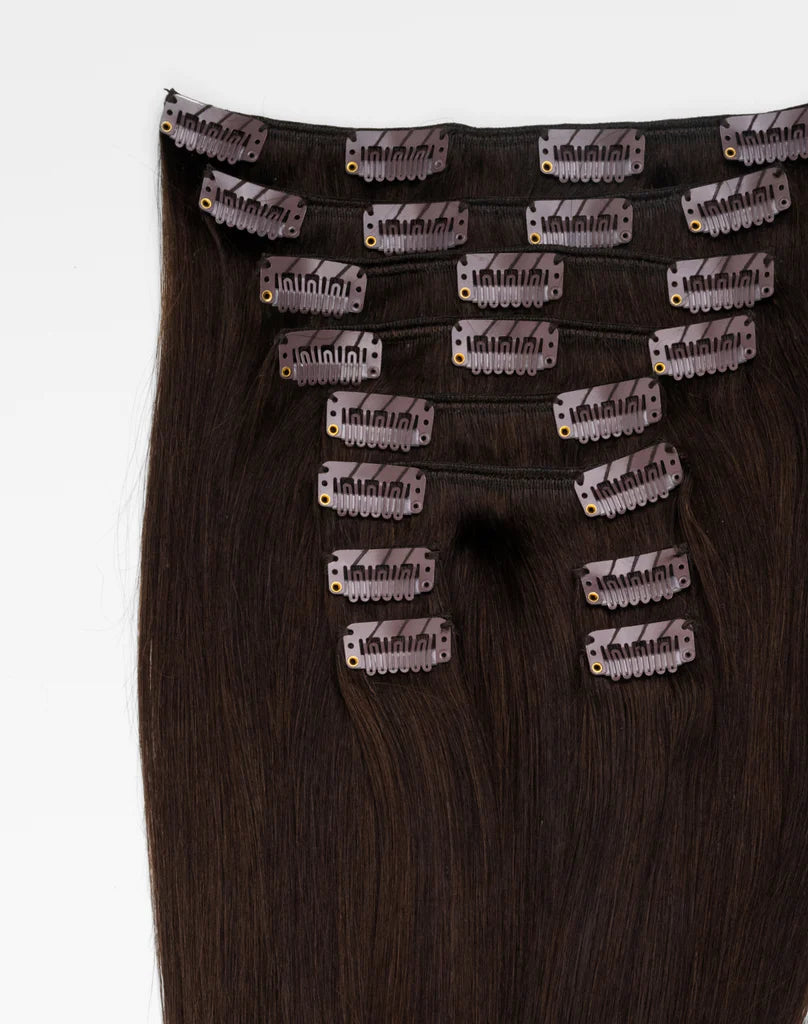 Premium Clip-In Straight Darkest Brown 2