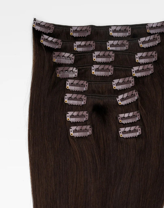 Premium Clip-In Straight Darkest Brown 2