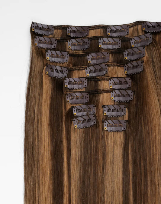 Premium Clip-In Straight Dark Chestnut/Medium Ash 6/10